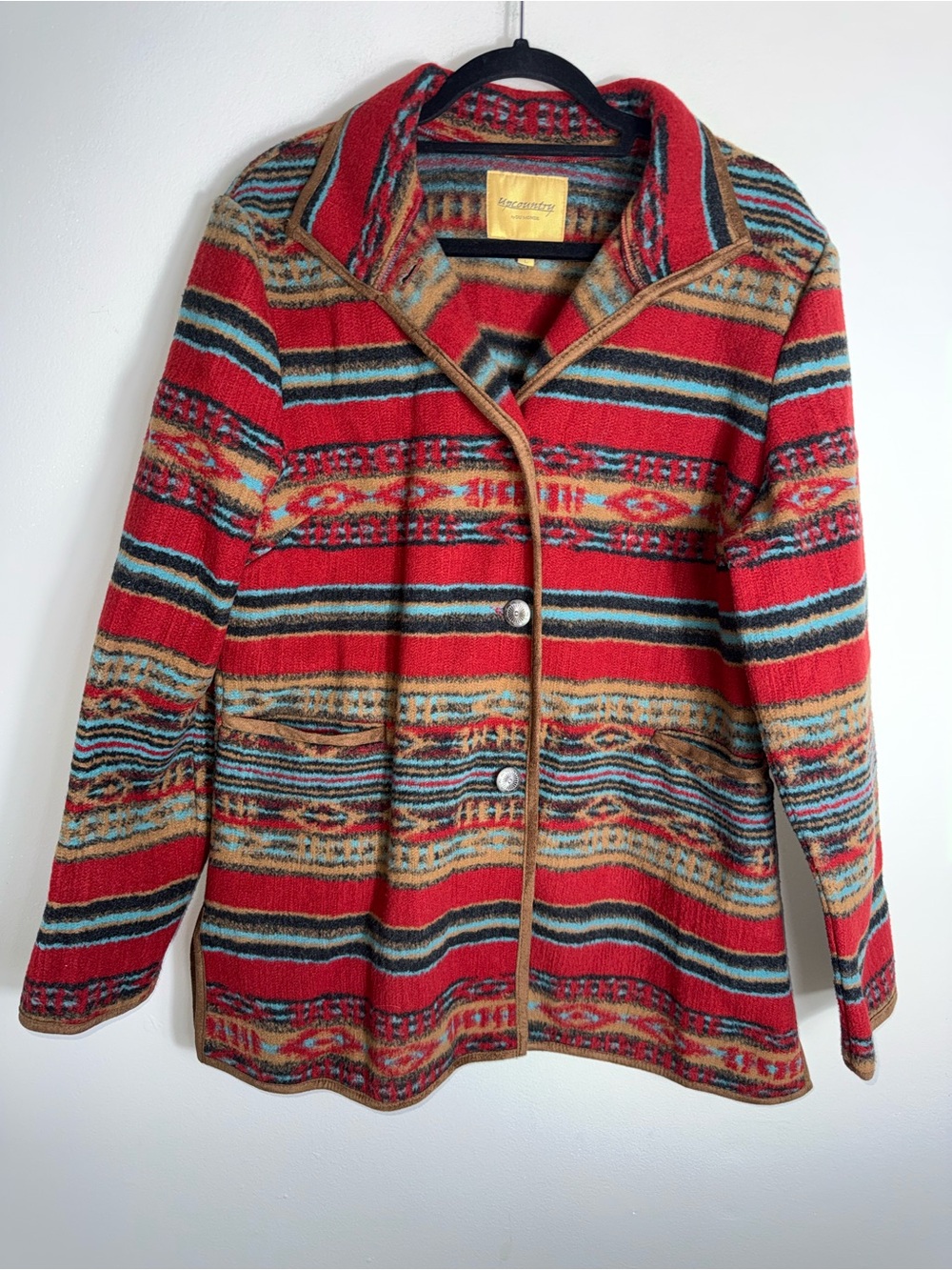 Upcountry by Du Monde Southwestern Fleece Button Front Jacket-Large-NWOT